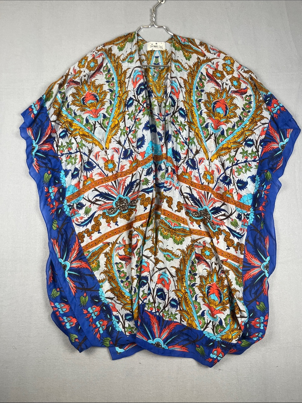 One Hundred Stars Boho Floral Kimono Wrap - Blue Multi
One Size